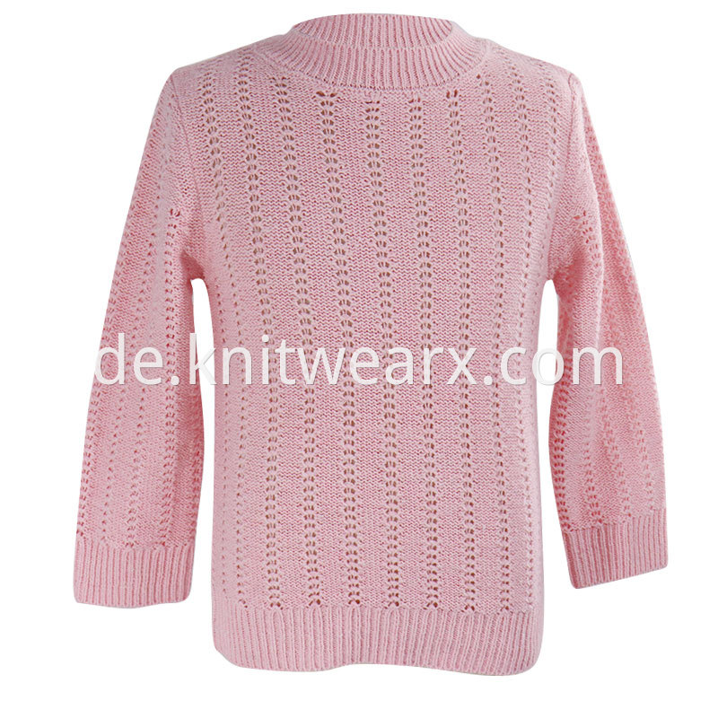 Girl's Knitted Smart Mockneck Pullover Hollow Out Casual Sweater